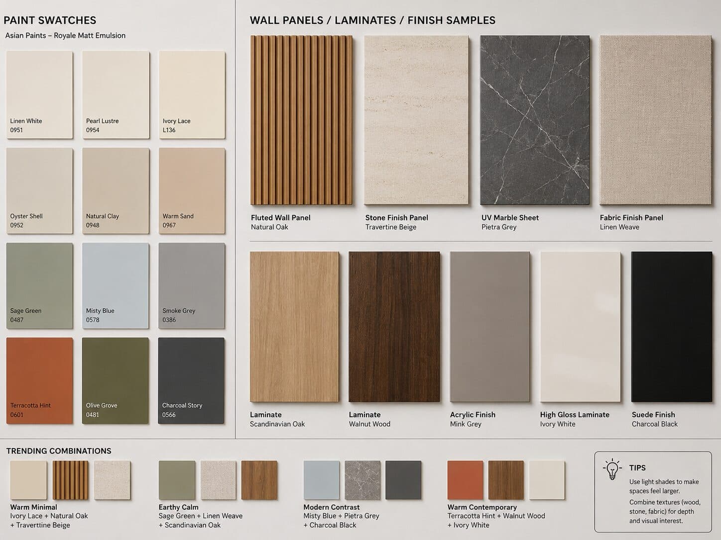 Paint and wall finish samples
